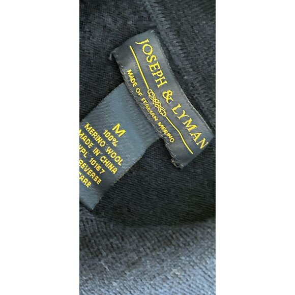 Joseph & Lyman Navy Blue Long-Sleeve Merino Wool Polo Shirt Mens Size M - Picture 4 of 6